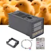A digital PID thermostat temperature controller with accessories, set against a blurred background of yellow chicks. Náhľad obrázku produktu