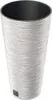 A tall, cylindrical planter with a textured, light gray exterior and a black interior. Podgląd zdjęcia produktu