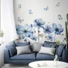 Wandsticker mit blauen Blumen & Schmetterlingen – Produktbild-Vorschau 5