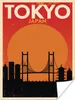 MuchoWow® Poster Japan - Vintage - Brücke - Illustration Produktbild-Vorschau 1