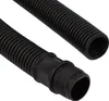 Two black corrugated hoses, one with a connector, against a white background. Produktbild-Vorschau