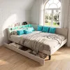 INONEFT Polsterbett 140x200cm mit LED und USB, Schlafsofa Produktbild-Vorschau 2
