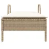A front view of a beige poly rattan sun lounger with a white cushion. Produktbild-Vorschau