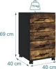 Relaxdays Rollcontainer, 5 Schubladen, HxBxT: 69 x 40 x 40 Produktbild-Vorschau 4
