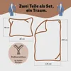 Diagram showing the dimensions of a two-piece bedding set, with illustrations of wizards at the top. Produktbild-Vorschau