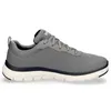 A side view of a single gray athletic shoe against a white background. Produktbild-Vorschau