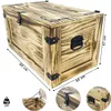Dřevěná truhla 80 cm velká dřevěná truhla s kovovými Náhled obrázku produktu 11