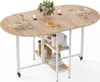 Mondeer Table de cuisine pliante avec 2 étagères et Voir les images du produit 1