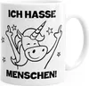 Einhorn Spruch - Ich hasse Menschen Kaffee-Tasse Trend Produktbild-Vorschau 1