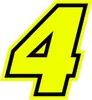 Nálepka závodní číslo pro Moto "4" Race Moto GP, žlutá Náhled obrázku produktu 1