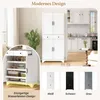 Armoire haute à 2 portes et 2 tiroirs, armoire de rangement Voir les images du produit 5