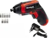 A cordless screwdriver set with accessories and charger on a white background. Produktbild-Vorschau