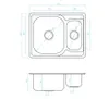 Lavello da cucina in acciaio inox a 1,5 vasche Lavello da Anteprima dell’immagine prodotto 2