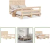 The Living Store Massivholzbett mit Kopfteil 140x200 cm Produktbild-Vorschau 1