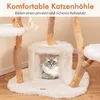 168 cm hoge kattenboom met plateaus, een holletje en Productafbeelding-voorbeeld 5