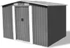 vidaXL Abri de jardin Gris Métal 257 x 205 x 178 cm Voir les images du produit 1