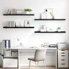 vidaXL Závěsné police 4 ks černé 120x23,5x3,8 cm MDF Náhled obrázku produktu 3
