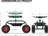 Siège de jardin sur larges roues Charge 150kg max. Chariot Voir les images du produit 6