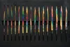 A set of knitting needles arranged in a holder. Produktbild-Vorschau
