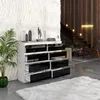 Commode blanc mat / noir brillant à 8 tiroirs – Buffet Voir les images du produit 5