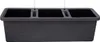 A dark gray planter box with three compartments and self-watering indicators. Náhled obrázku produktu