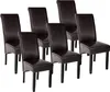 A group of six brown dining chairs arranged on a white background. Náhled obrázku produktu