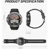 Product specifications and dimensions for a smartwatch. Produktbild-Vorschau
