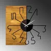 Opviq, Wooden Clock 29, Wanduhren, Nussbaum, Metall, 58 x Produktbild-Vorschau 6