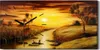 Wandbild Leinwand Bilder Wanduhr 60x30 Gemälde Landschaft Produktbild-Vorschau 1