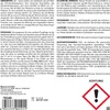 A close-up view of a product label with instructions and safety information. Produktbild-Vorschau