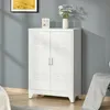 HOMCOM Sideboard mit Lamellentüren Metallschrank mit Produktbild-Vorschau 2