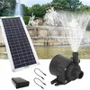 A solar-powered water pump kit is shown in front of a large, ornate fountain. Voir les images du produit