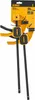 A pair of yellow and black DeWALT one-handed clamps are displayed on a white background, with their packaging visible at the top. Produktbild-Vorschau
