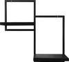 A black metal plant stand with two shelves, shown against a white background. Produktbild-Vorschau