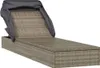 vidaXL Sonnenliege mit Faltdach Grau 213x63x97 cm Poly Produktbild-Vorschau 3