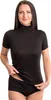 Damen T-Shirt Turtle Neck Blazershirt schwarz Produktbild-Vorschau