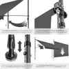 A collage of four images showing different features and details of a retractable awning. Náhled obrázku produktu