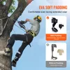 A person climbing a tree wearing climbing gear, with marketing text and product comparisons. Anteprima dell’immagine prodotto