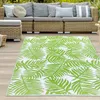 Tapis d'extérieur avec motif de feuilles de palmier en vert Voir les images du produit 1