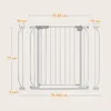 A diagram showing the dimensions of a baby gate. Voir les images du produit