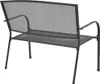 A back view of a metal garden bench. Náhled obrázku produktu