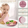 Silikon Baby Geschirrset 7-teilig mit Saugnapf BPA Frei Produktbild-Vorschau 3