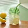 Trinkbecher mit Deckel und Strohhalm-Ripple Glas Eiskaffee Produktbild-Vorschau 3
