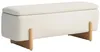 Banc HOMCOM avec rangement, assise rembourrée aspect lin, Voir les images du produit 1