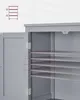 Close-up of an open gray cabinet showing adjustable shelves. Náhled obrázku produktu