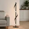 XUDO LED stojací lampa Spiral Design černá matná 90 cm 20 W Náhled obrázku produktu 3