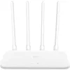 A white Xiaomi router with four antennas, shown from the front. Podgląd zdjęcia produktu