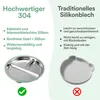 2er Kinderteller mit Saugnapf aus Edelstahl rutschfest Produktbild-Vorschau 3