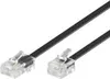A close-up shot of two RJ-11/RJ-45 connectors attached to black cables, against a white background. Náhled obrázku produktu
