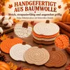 Kürbis Untersetzer 8er-Set, handgehäkelte Tassenuntersetzer Produktbild-Vorschau 2